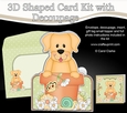 3D Shaped Card Kit - Flowerpot Friends - Little Golden Labrador Dog Sunny