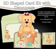3D Shaped Card Kit - Flowerpot Friends - Little Golden Labrador Dog Saki