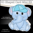 3D Shaped Card Kit - Cute Little Levi Elephant