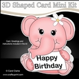 3D Shaped Card Kit - Cute Little Lola Elephant