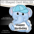 3D Shaped Card Kit - Cute Little Levi Elephant