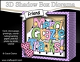 3D Diorama Shadow Box Word Card Mini Kit - Merci, Grazie, Thanks!