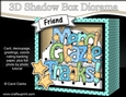 3D Diorama Shadow Box Word Card Mini Kit - Merci, Grazie, Thanks!