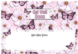 Large DL GET WELL SOON Floral Butterflies insert