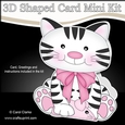 3D Shaped Card Kit - Cute Little Cat Fudge