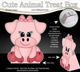 3D Cute Animal Treat Box Gift Set Mini Kit - Cute Little Zoe Piggy
