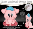 3D Cute Animal Treat Box Gift Set Mini Kit - Cute Little Ziggy Piggy