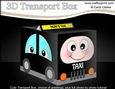 3D Cute Transport Treat Box Gift Set Mini Kit - Black Taxi