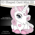3D Shaped Card Mini Kit - Cute Little Unicorn Sparkle