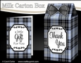 3D Tartan Milk Carton Treat Box Mini Kit