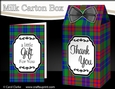 3D Tartan Milk Carton Treat Box Mini Kit