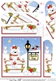 Christmas Cute Little Cat is at the North Pole Fan Pyramage Topper