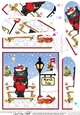 Christmas Cute Little Cat is at the North Pole Fan Pyramage Topper