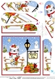 Christmas Cute Little Cat is at the North Pole Fan Pyramage Topper