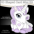 3D Shaped Card Mini Kit - Cute Little Unicorn Magic