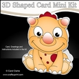 3D Shaped Card  Kit - Cute Little Longfang Dino