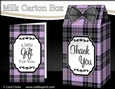 3D Tartan Milk Carton Treat Box Mini Kit