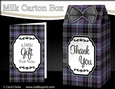 3D Tartan Milk Carton Treat Box Mini Kit