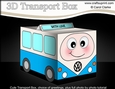 3D Cute Transport Treat Box Gift Set Mini Kit - VW Campervan