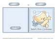Cute Hunney Bear Robert has a Christmas Star - Babys 1st Christmas Quick Cut and Fold Card