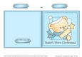 Cute Hunney Bear Robert has a Christmas Star - Babys 1st Christmas Quick Cut and Fold Card