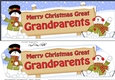 large DL Merry Christmas GREAT GRANDPARENTS with Snowman insert