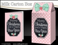 3D Christmas Spots Milk Carton Treat Box