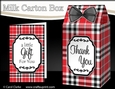 3D Tartan Milk Carton Treat Box Mini Kit