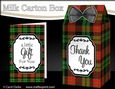 3D Tartan Milk Carton Treat Box Mini Kit