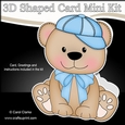 3D Shaped Card Kit - Cute Little Austin Bear