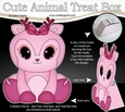 3D Cute Animal Treat Box Gift Set Mini Kit - Cute Little Rosie Reindeer