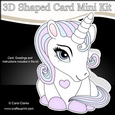 3D Shaped Card Mini Kit - Cute Little Baby Unicorn Magic