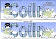 Large DL Merry Christmas COLIN 3D decoupage 