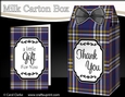 3D Tartan Milk Carton Treat Box Mini Kit
