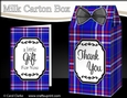 3D Tartan Milk Carton Treat Box Mini Kit