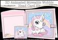 3D Animated Moveable Wobble Head Card - Cute Little Unicorn Sparkle