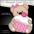 3D Shaped Card Kit - Cute Little Livvy Bear