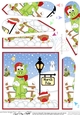 Christmas Dinosaur is at the North Pole Fan Pyramage Topper