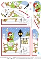 Christmas Dinosaur is at the North Pole Fan Pyramage Topper