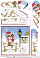 Christmas St Bernard Dog is at the North Pole Fan Pyramage Topper