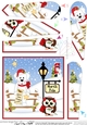 Christmas White Labrador Dog is at the North Pole Fan Pyramage Topper