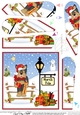 Christmas Yorkie Dog is at the North Pole Fan Pyramage Topper