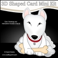 3D Shaped Card Kit - Little English Bull Dog Terrier Earl