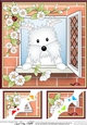 8 x 8 Scalloped Corner Topper - Through the Window - Westie Dog