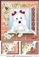 8 x 8 Scalloped Corner Topper - Through the Window - Westie Dog