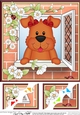 8 x 8 Scalloped Corner Topper - Through the Window - Rusty Dog