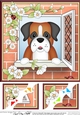 8 x 8 Scalloped Corner Topper - Through the Window - Boxer Dog