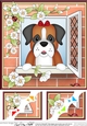 8 x 8 Scalloped Corner Topper - Through the Window - Boxer Dog