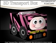 3D Cute Transport Treat Box Gift Set Mini Kit - Safari Monster Truck
