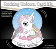 3D Shaped Rocking Card Mini Kit - Cute Little Unicorn Rainbow